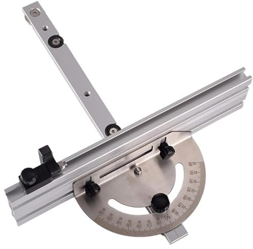 Woodworking Table Saw Adjustable Angle Ruler with Adjustable Angle and Track Stop, Enhanced Precision Table Saw Miter Gauge for Adjust The Tightness and Precision of The Guide Rail and The Chute(250mm