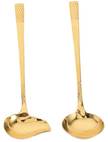 Mikikit 2 Pezzi Mestolo Per Salsa Cucchiaio Per Sugo in Acciaio Inossidabile Stoviglie Creative Cucchiaio Da Cucina Per Uso Domestico Per Servire E Versare Salse