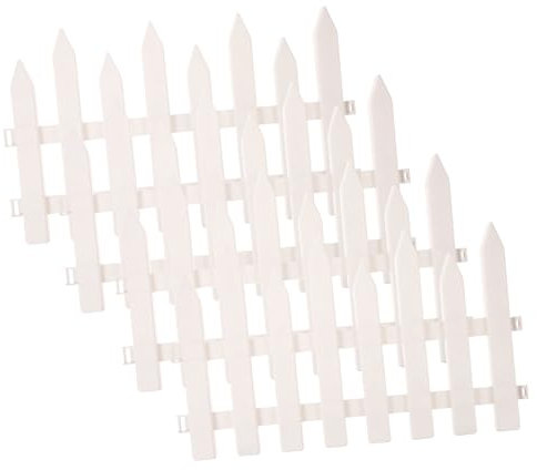 LIFKOME 4pcs Decorative Small Garden Fence Plastic Garden Picket Fence Border Edging