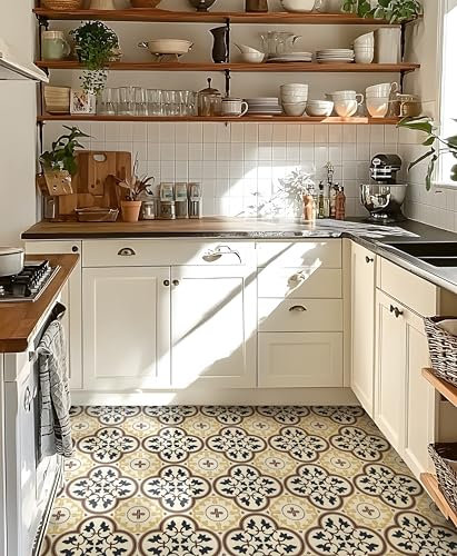 Piastrelle Adesive Cucina E Bagno Beige Impermeabile Pannelli Decorativi Per Pareti Piastrelle Mattonelle Adesive PVC Paraschizzi Cucina Adesivo Facile Da Applicare 18 PC(30x30cm)