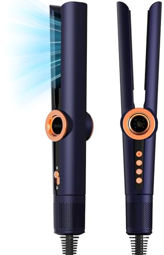 Air Haarglätter, 200M Plasma Ionen Air Glätteisen, Nass bis Trocken, Ohne Heizplatten, Ohne Hitzeschäden, Glätten mit Luft, Luftglätter für Haar Styling, 3-Temperaturstufen(80℃-120℃), Sofort-Kühlluft