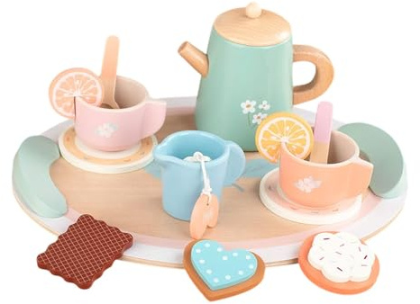 Luwecf Set de té Infantil, Actividad de Tarde, Tazas educativas para niñas Entre 2 y 6 años, Juego de Cocina, Style E