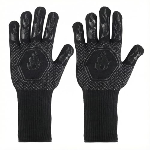 1 par de guantes de horno, guantes de barbacoa resistentes al calor con silicona antideslizante, duraderos para utensilios de cocina y cocina al aire libre