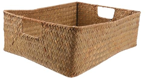 Ipetboom Panier de Rangement Tressé Main Jacinthe Eau Modèle Xl Organisateur Rectangulaire Polyvalent pour Maison Bureau et Vêtements Couleur Jaune