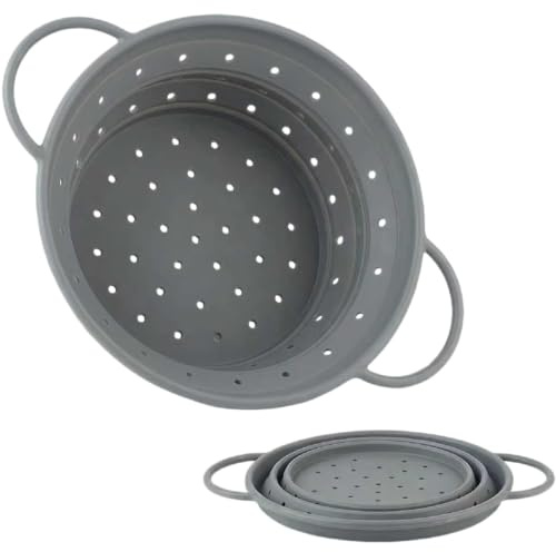 Faltbares Silikon Sieb, BPA-Frei & Hitzebeständig für Pasta, Gemüse & Obst, 28 x 22.5 cm