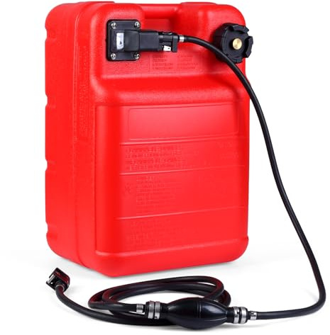 24L Marine Fuel Tank Portable Boat Petrol Tank with 3m Hose & Fuel Gauge, EPA Certified Leak Proof Design for Outboard Engines, Generators, Inflatables, Kayaks & Outdoor Equipment, Easy Carry Handle