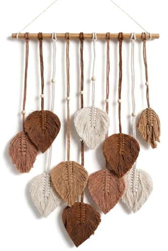 Tapiz de Macramé para Colgar en La Pared, Tapiz Decorativo Pared | TapizPared de Macramé, TapizColgante de Pared de Macramés Boho, Tapizde Pareds Decoración, para Dormitorios (Caqui)