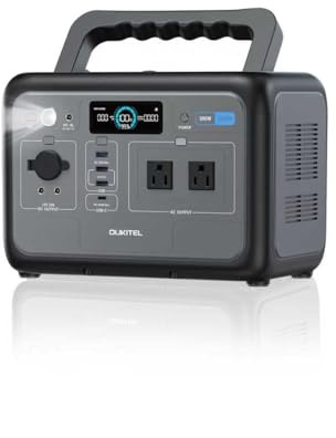 OUKITEL P800 Estación de Energía Portátil 800W, Generador Solar con Batería Lifepo4 512 Wh, Generador con Salidas USB A Y C, Potencia Máxima de 1600W, Carga Rápida en 1 Hora