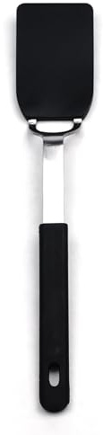 RSVP International Kitchen Tool Collection Flexible Nylon Spatula, Stainless Steel Handle, 10.75x2, Black