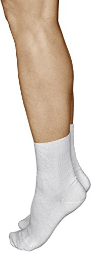 vitsocks Women's Loose Fitting Non Elastic Top ALL-COTTON Socks (3 PAIRS) Soft Gentle Grip without Elasticated Cuff, white, 2.5-5.5