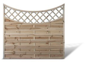 Sichtschutzzaun Terrassen Windschutz mit Doppelbogen + Rankgitter Maß 180 x 160 auf 140 cm (Breite x Höhe) aus Kiefer/Fichte Holz, druckimprägniert für den Garten Berlin Doppelbogen