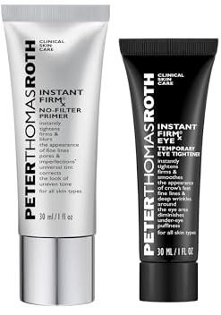 Peter Thomas Roth Straffendes Gesichtspflege Set – Instant FIRMx Duo mit No-Filter Primer & Eye Tightener – Anti-Aging Set gegen Falten, Linien & Augenringe – 2 Originalgrößen