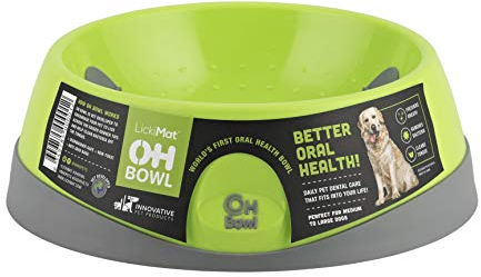 Innovative Pet Products Oral Health Dog Bowl, Small, Green