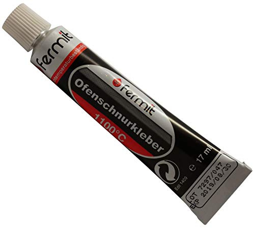 Fermit - Pasta de juntas para hornos, pegamento de alta temperatura (1100 °C), 5 tubos de 17 ml