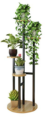 Modern Blumentreppen Holz Pflanzenständer Blumenständer Indoor Outdoor Blumentopf Halter Garten Terrasse Balkon Hoch Pflanzer Blume Bonsai Display Regal Metallrahmen