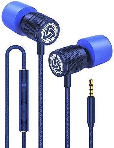 LUDOS Ultra Kopfhörer In Ear Ohrhörer mit Kabel und Mikrofon, Kristallklarer Klang, Ausgewogene Höhen und Tiefen, Neuer Memory Foam, Langlebiges Kabel, Bässe, Lautstärkeregelung, Earphones für Handy