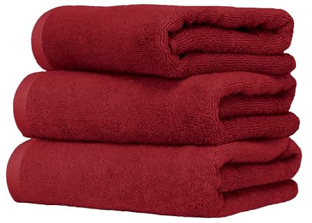 Ruggeri - Set 3 Asciugamani Viso 50x100 100% Cotone - Extra Morbido - Collezione Let's Color! (Rosso)