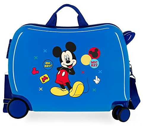 Disney Mickey Enjoy the Day Kinder-Koffer Blau 50x38x20 cms Hartschalen ABS Kombinationsschloss 34L 2,1Kgs 4 Räder Handgepäck