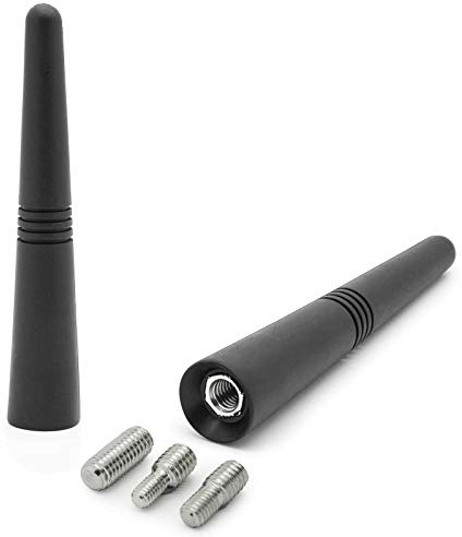 Autoantenne, Riloer Mast Autoradio Stereo-Dachantenne, Gummi Short Rod Radio Antennenadapter für Autodachhalterung mit 3 Schrauben