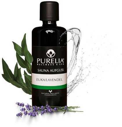 PURELIA Saunaaufguss Konzentrat Euka-Lavendel 100 ml natürlicher Sauna-aufguss - Reine ätherische Öle