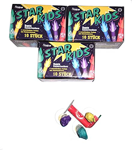 vama Funke StarKids kleine Knisterfontänen mit farbigen Flammen und ökologischem Pappfuß (3 Packungen)