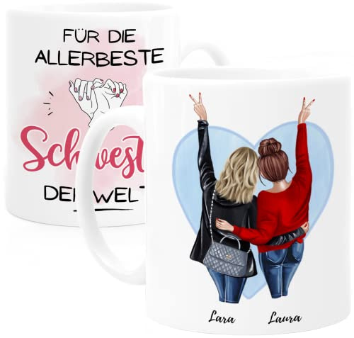Tassenliebling® Sister Personalisierte Geschenktasse für kleine oder große Schwesterherz