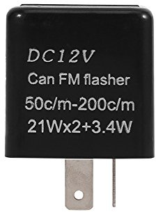 Blinklicht 12,8 Volt 10 Watt ohne LED + Relais Blinker Motorrad + Blinkrelais mit 2 Pins Blinker für Motorrad Relais LED Blinklicht einstellbar (schwarz) Auto