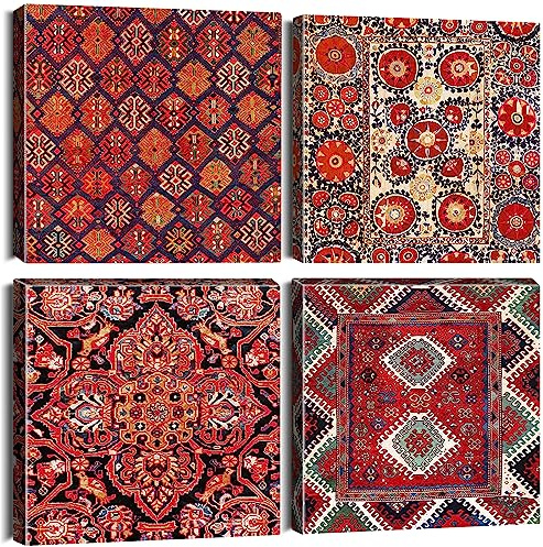 Artscope 4 Teilig Leinwandbilder mit Marokkanischer Stil Motiv Kunstdruck - Moderne Wandbild für Küche Badezimmer Wohnzimmer Wanddekoration - 30 x 30 cm