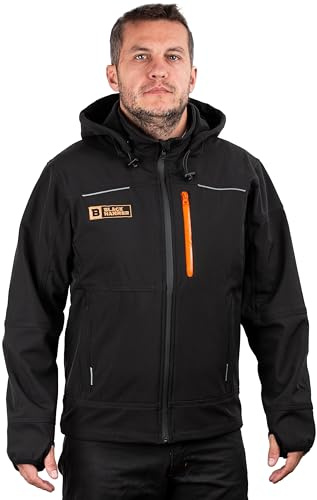 Black Hammer Soft Shell-Arbetsjacka för Män Arbetskläder Idealiska för Handlare och Tuffa Jobb (Large)