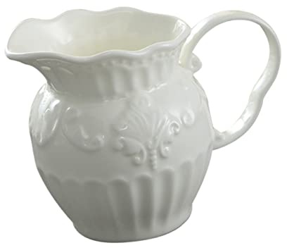 MAGICLULU Pot à Lait en Céramique Blanche Design à Bec Fin pour Mousse de Lait, Accessoire Cuisine Élégant pour Café et Restaurant