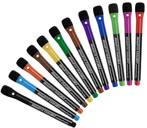 Lectorias Folienstift Abwischbar, Whiteboard Stifte Magnetische(12 Farben)