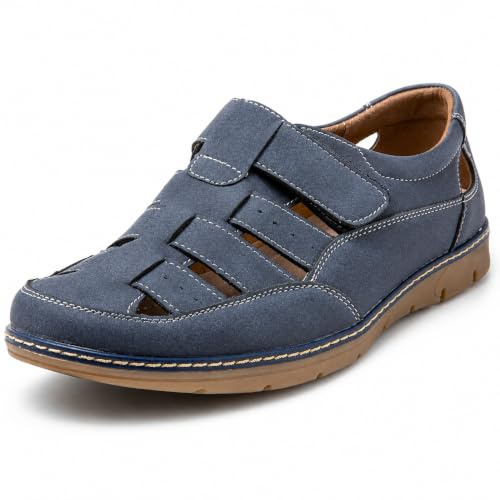 JOMIX Sandali Sportivi Uomo a Strappo Sandali Estivi con Punta Chiusa da Trekking Outdoor Spiaggia Mare Casa SU5800-3 Navy, 44