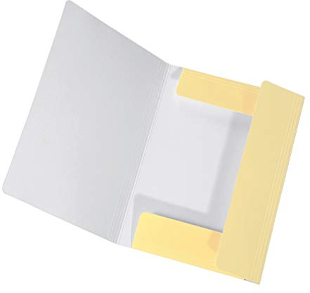 Original Falken 10er Pack Sammelmappe PastellColor. Aus extra starkem Karton mit 3 Klappen und Gummiband für DIN A3 Pastell-Farbe Vanille_Gelb Aufbewahrungs-Zeichen-Mappe für die Schule