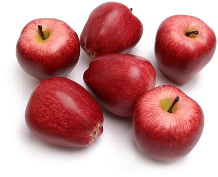 caiyjhao 6PCS Simulation Apple Fake Fruit for Home Decoration Lifelike Fake Apple Kitchen Table Fruit Party Christmas Decoration