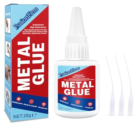 30g Metal Glue, Transparent Instant Super Glue, Suitable for DIY Crafts, Aluminum Alloy, Stainless Steel, Zinc and Multiple Materials bonding, with Anti-Clogging Cap