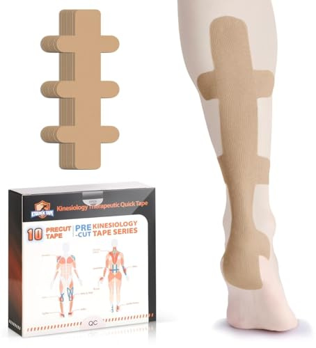 KTQUICK Vorgeschnittene Kinesiotapes für Achillessehne,10PCS,Wasserdicht