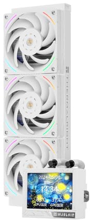 Thermalright Mjolnir Vision 360 ARGB White AIO CPU Liquid Cooler,IPS LCD Screen with 320 * 240 Resolution,for AM4/AM5 and LGA1700/1851,’3.5 inch’Magnet-Absorbent LCD Screen for Images