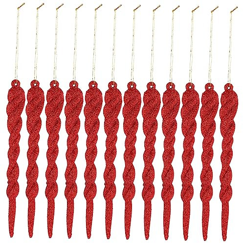 CHILDWEET 12er-Pack Christbaumschmuck Glitzeranhänger Für Partydekorationen