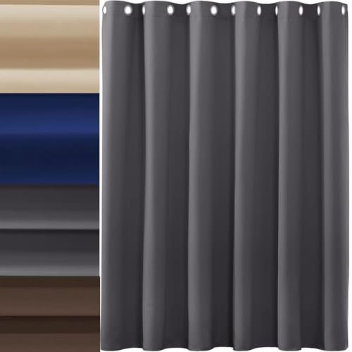 AMZYU Verdunklungsvorhänge mit Ösen, 120 x 230 cm Schöner Weicher, Sichtschutz Schlafzimmer Dicke Thermogardine, Raumteiler Waschbar Größe Und Farbe Wählbar, Dunkelgrau