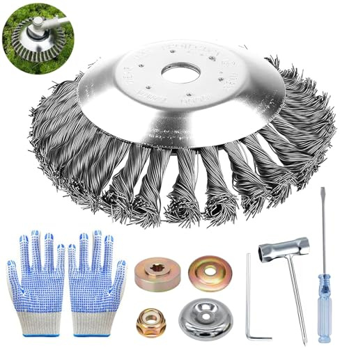 Cepillo de Alambre Dentado 2025 para Desbrozadora Universal de 25,4 mm - 8 Pulgadas