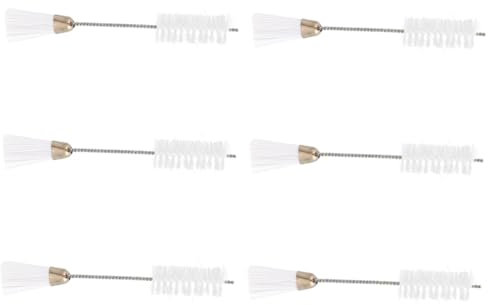 NUOBESTY Sewing Machine Brush Set 6pcs Double-Ended Fine Nylon Bristles Ideal for Window Slots Keyboard Home Cleaning