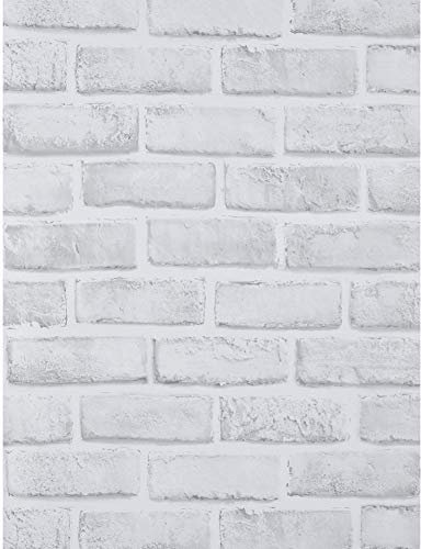 10 Mètres de Long Papier Peint en Briques Blanches, Papier Peint et Bâton de Papier Peint