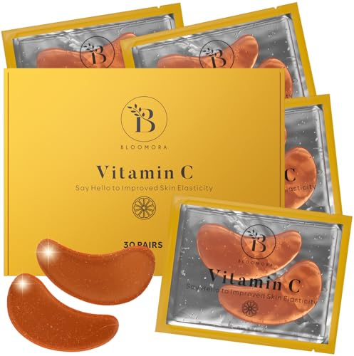 Parches Ojos Bolsas y Ojeras (30 Pares), Eye Patches Con Vitamina C, Colágeno y Ácido Hialurónico, Parches Ojeras y Bolsas, Eliminar Bolsas de Ojos, Anti Ojeras Parches de Colageno, Eye Mask Set