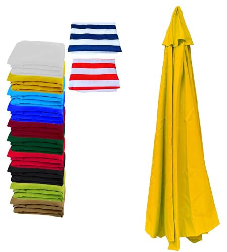 PYCJNFC Housse de Parasol de Jardin Jaune 7 m/9 pi 8 Baleines, Toile de Rechange imperméable pour Parasol déporté/en Porte-à-Faux