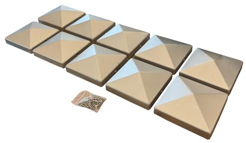 Selections Galvanized Steel Pyramid Shape Fence Post Cap Cover Finial - Pack of 10