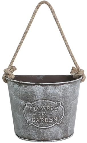 Hrippy Wandmontierter Blumentopf, Vintage-blumentopf Zum Aufhängen, Metall-eisenzaun-pflanzgefäß Für Pflanzen Im Freien, Wandmontierter Blumentopf, Rustikaler Blumeneimer Aus Metall