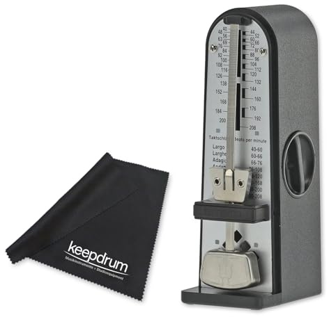 Wittner Piccolino 890161 mechanisches Metronom Schwarz mit keepdrum Mikrofasertuch