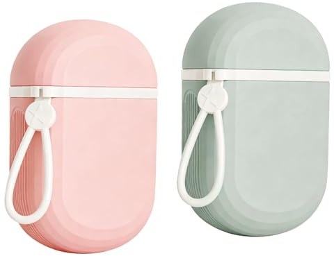 Wanheart 2 Stück Seifendose mit Deckel – Tragbare Seifenbox, Auslaufsicher, Reise Seifenbehälter für Camping, Fitnessstudio und Reisen, Wasserdicht, PP Material, Grün + Rosa