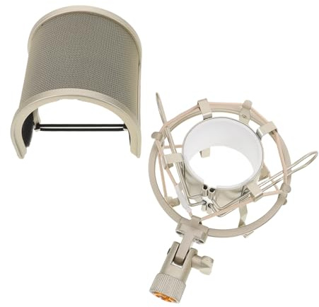 Gatuida Protección para Micrófono con Filtro Pop Soporte Anti-vibración Pantalla de Malla de Alta Densidad para Reducción de Ruido y Grabación Vocal Profesional Estudio y Streaming