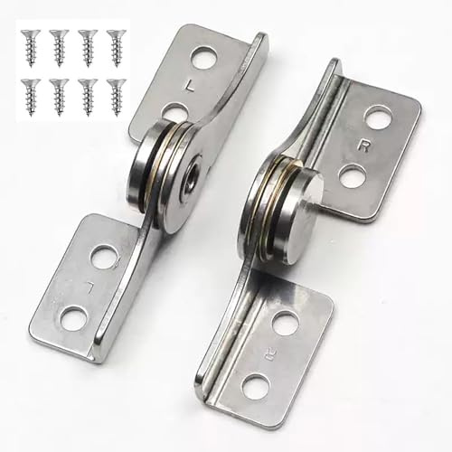 Bisagra de eje de torsión de acero inoxidable 304 | 2,0 NM de par de torsión, amortiguador ajustable, 1 par (L+R) | Plata | Adecuado para mesas plegables, ventanas, puertas, armarios, armarios, cajas